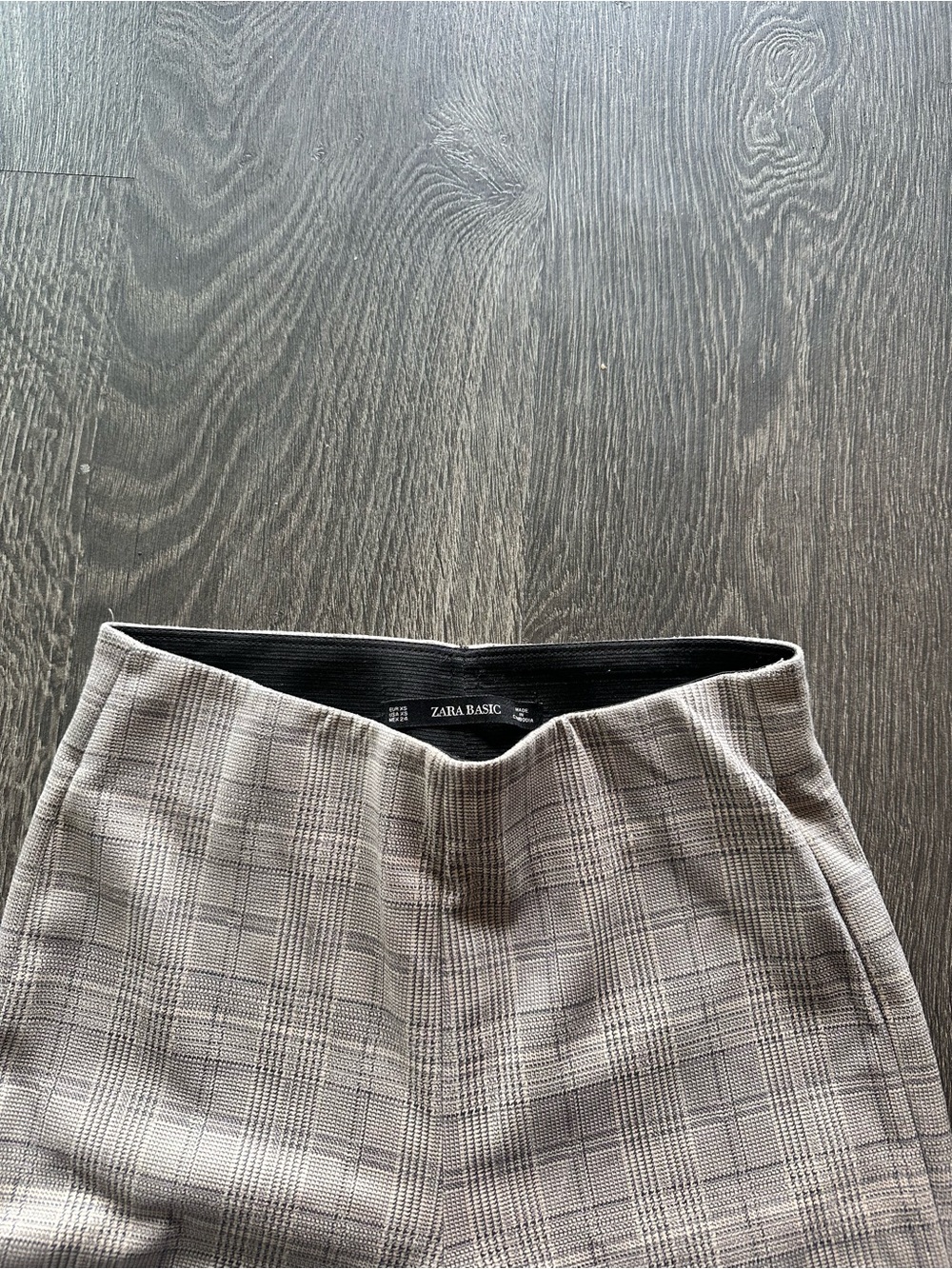Zara Basic Plaid Dress Pants in Gray and Black